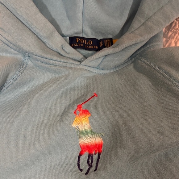 Ralph Lauren Other - Polo Ralph Lauren Kids Aqua Hoodie with Colorful polo big pony Embroidery
